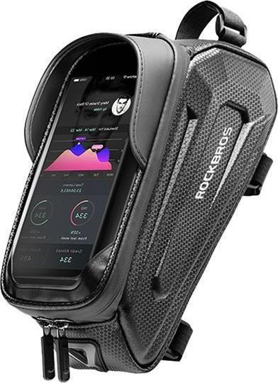 Actual product image Rockbros B68-1 armoured bicycle bag for phone 1.5l - black (1.70 l, Luggage carrier bag)