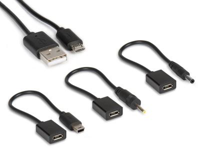 Hamlet Kit de chargeur universel 4-en-1 pour smartphone et tablette avec 4 connecteurs
