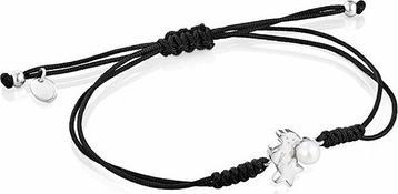 Tous - Black Kabbalah bracelet with teddy bear and pearl Nocturne 1002110900