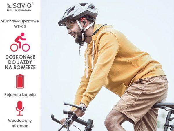 Produktbild Savio WE-03 Kabellose Bluetooth-Kopfhörer (keine Geräuschunterdrückung, 3 h, Kabellos)