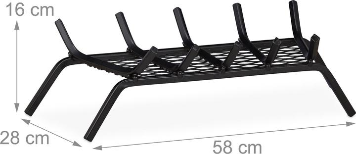 Actual product image Relaxdays Fireplace Grate With Feet (58 x 28 x 16 cm)