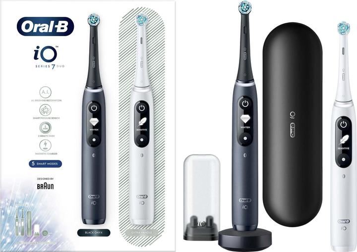 Image du produit Oral-B iO7 Duo Blanc Noir (Brosse à dents oscillo-rotative)