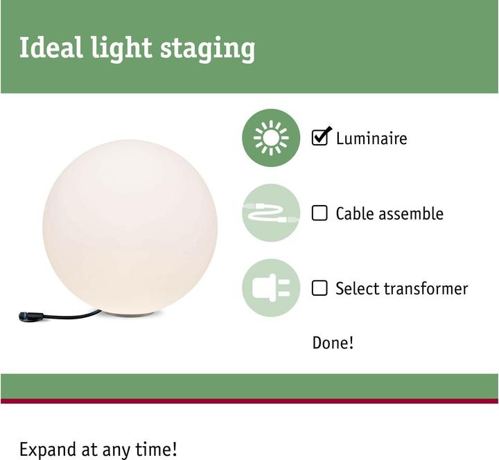 Actual product image Paulmann Plug&Shine Globe (575 lm, IP67)