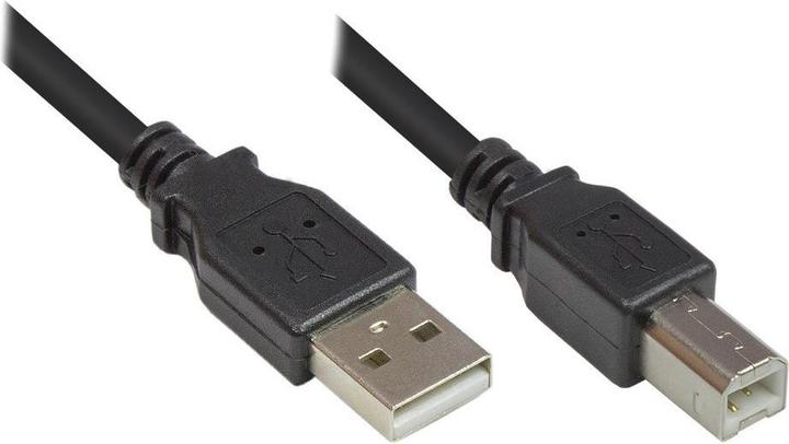 Produktbild Good Connections Anschlusskabel USB 2.0 Stecker A an Stecker B, schwarz, 0,5m (0.50 m, USB 2.0)