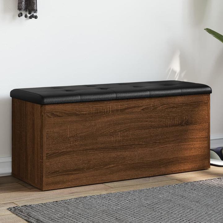 Actual product image VidaXL Bench with storage space brown oak 102x42x45 cm (42 cm)