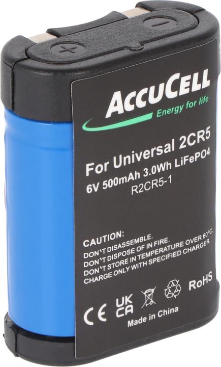 Actual product image AccuCell Akku 2CR5, Typ 2-CR5, 2CR5M (Camera battery charger)