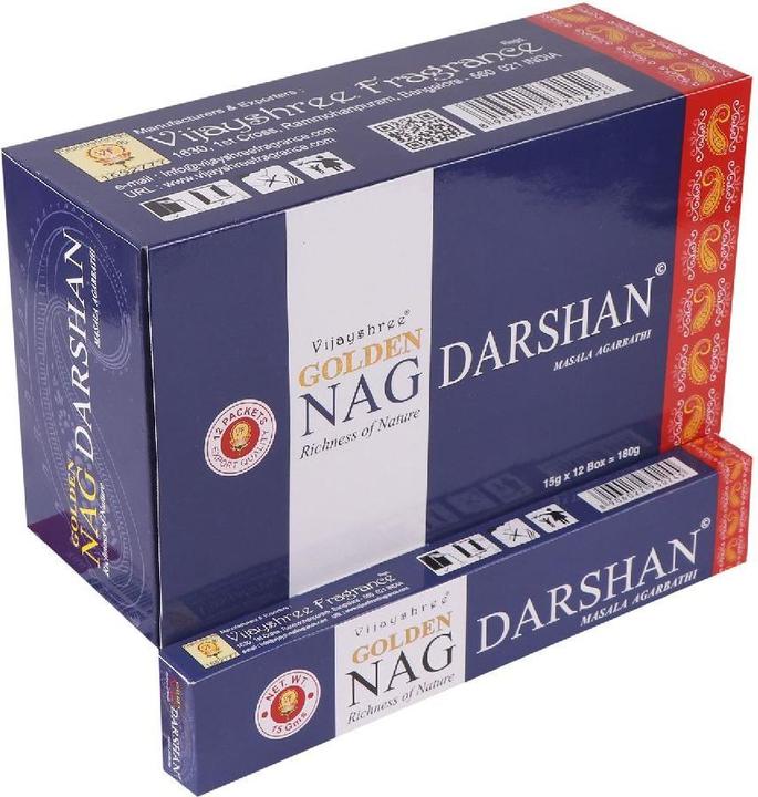 Zenvol Bâtons d'encens Nag Darshan doré (1 boîte)