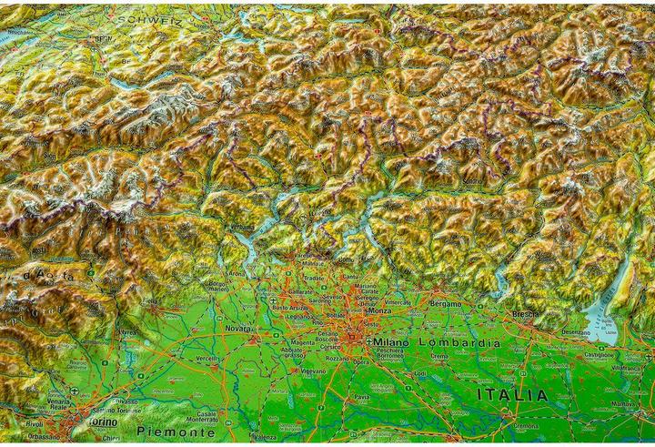 Image du produit Carte en relief 3D des Alpes