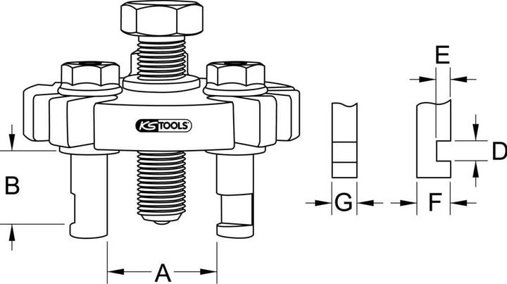 Actual product image KS Tools Universal pulley puller 3-arm. 90mm 15