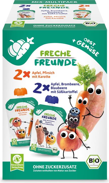 Produktbild Freche Freunde Obst Gemüse-Mix BIO 4 x 100 g (400 g)