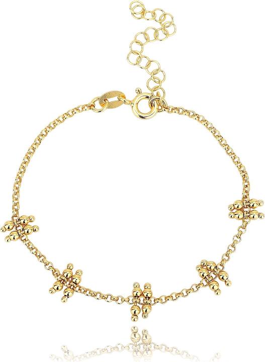 Leyda Armkette Kugel (19 cm, Silber 925, vergoldet 750 / 18 K Gold)