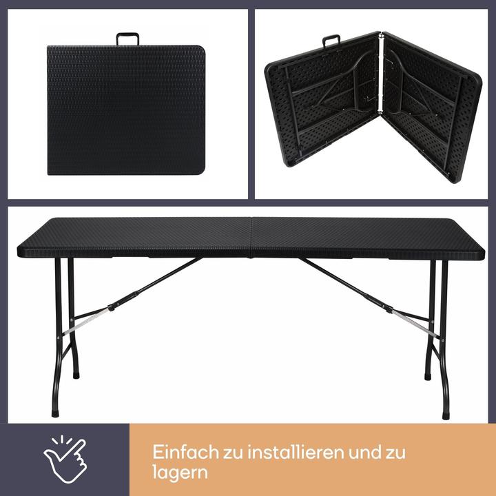 Actual product image Perel Folding table RattanOptik