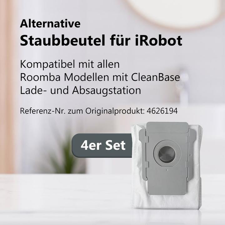 Immagine prodotto Hermex Set di 4 sacchetti alternativi per iRobot Roomba serie i Clean Base (4 x)
