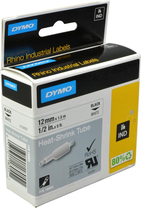 Produktbild Dymo Rhino Heissschrumpfschlauch (1.20 cm, Weiss)
