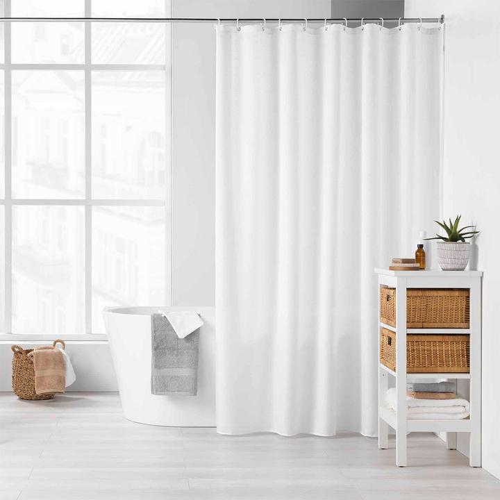 Produktbild Douceur D'intérieur Duschvorhang mit Haken, weiss 180 x 200 cm (180 x 200 cm)