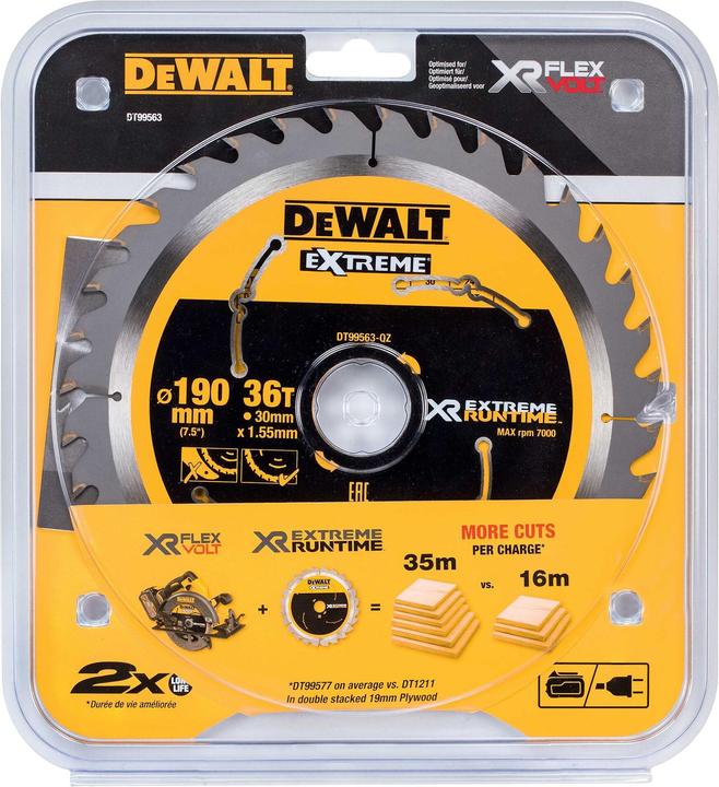 Produktbild DeWalt Kreissägeblatt Handkreissäge 190/30mm 36WZ/FZ