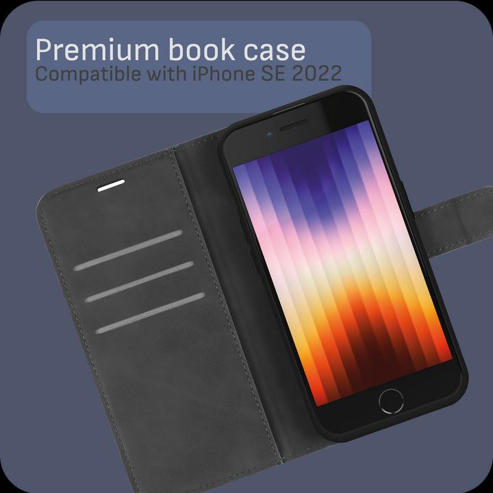 Actual product image Cazy Premium wallet case for iPhone SE 2022, magnetic wallet case, card slots, stand - (Apple iPhone SE (3rd Gen))
