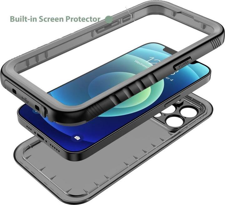 Actual product image Tech Technology protected CASE waterproof technology protected screen box IP68 Apple iPhone 13 Black (Apple iPhone 13)