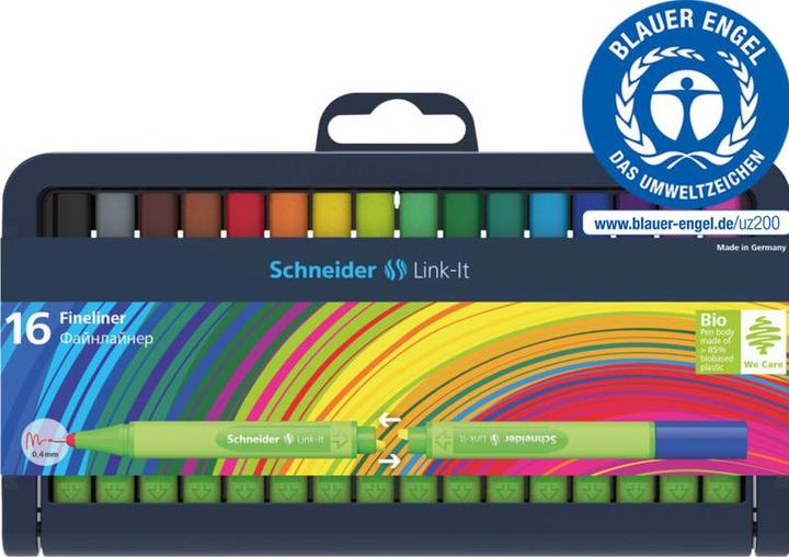 Produktbild Schneider Fineliner Link-It - Etui à 16 Stk. (Mehrfarbig, 16 x)