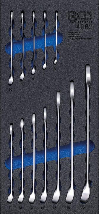BGS Modulo per carrelli portautensili 1/3: serie di chiavi combinate anello-forchetta 6 - 22 mm 12 pz.