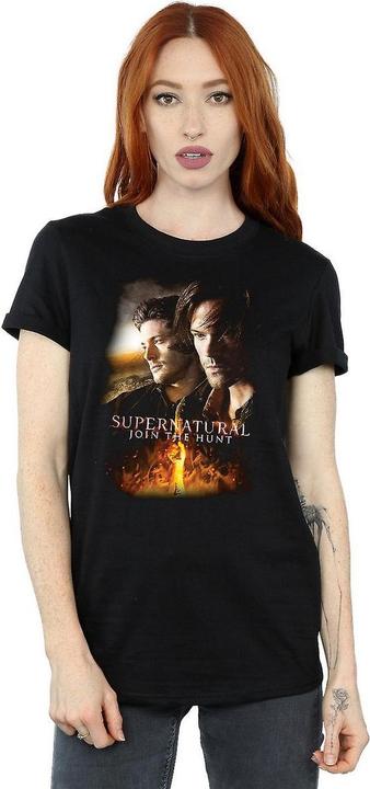 Image du produit Supernatural Femme/Ladies Flaming Poster Cotton Boyfriend T-Shirt (M)