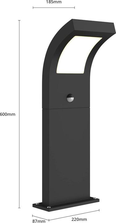 Produktbild Arcchio Advik Aussen Garten Leuchte w/Sensor H60 Graphite (760 lm, IP54)