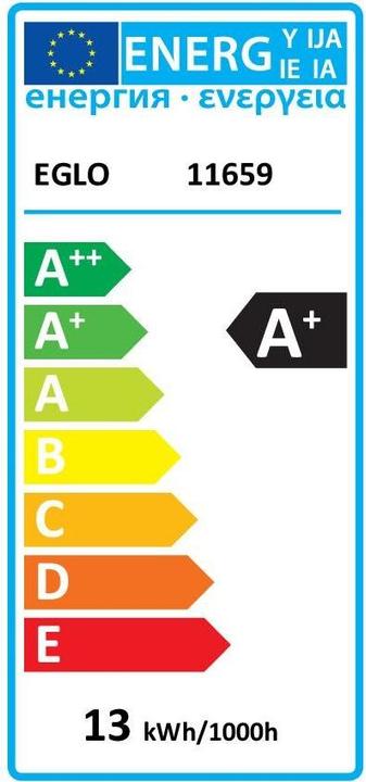 Label énergétique EGLO Sources de lumière (E27, 13 W, 1300 lm, 1 x, F)