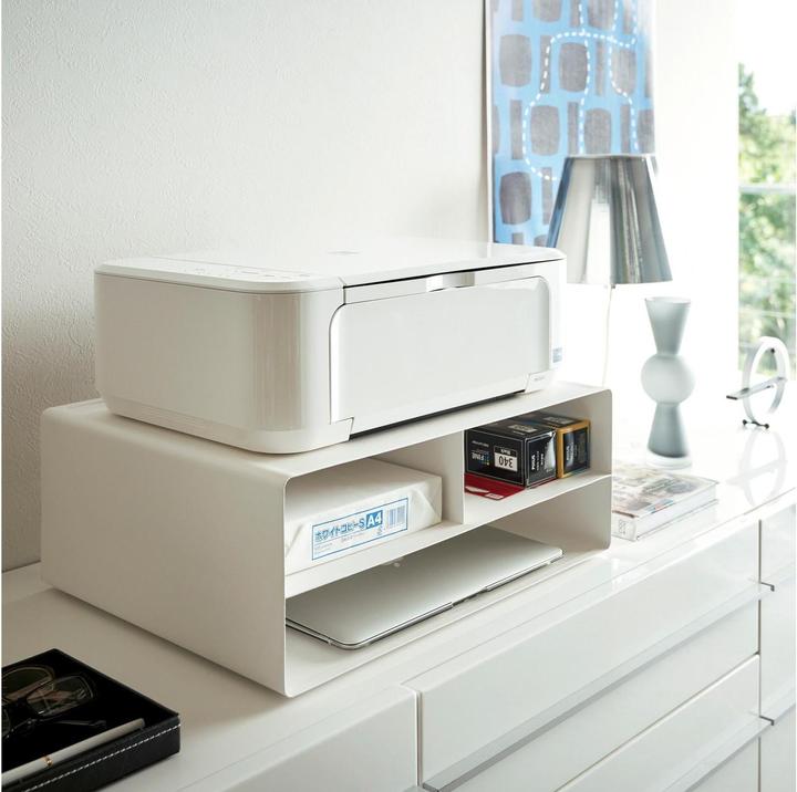 Actual product image Yamazaki Tower Printer Station, White (48 x 37 x 19 cm)