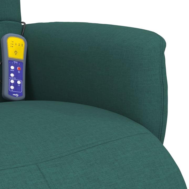 Actual product image VidaXL Massage chair with footrest dark green fabric, colour