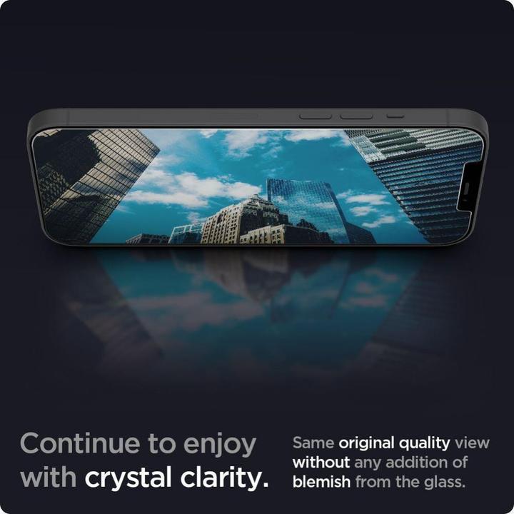 Actual product image Spigen TEMPERED GLASS.TR "EZ FIT" 2-PACK IPHONE 13 / 13 PRO ANTIBLUE (2 Piece, Apple iPhone 13, Apple iPhone 13 Pro)