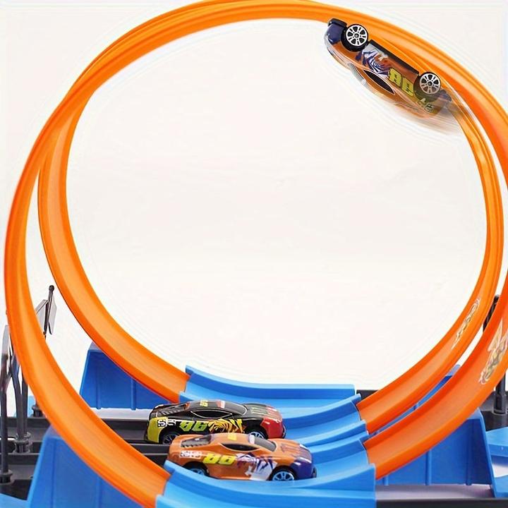 Produktbild Activity Board 360° drehbares Rennbahn-Achterbahn-Set, Kinder-Hochgeschwindigkeits-Autorennen, Auto-Schienen-Sets