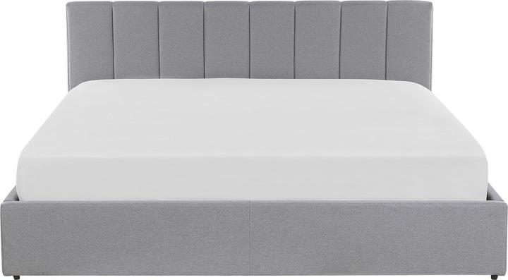 Actual product image Beliani Light grey upholstered bed with folding bed base 180 x 200 cm DREUX (180 x 200 cm)