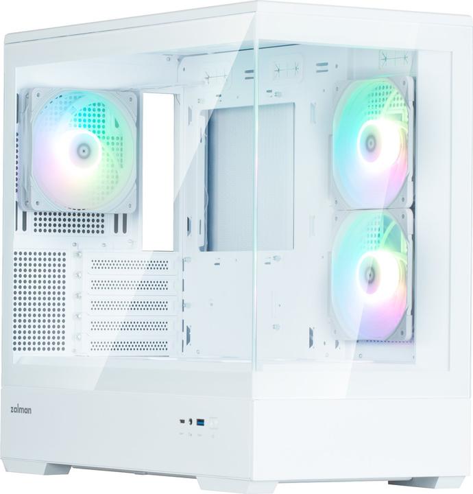 Image du produit Zalman GHE P30 V2 micro-ATX Boîtier en verre trempé Panoramic View - Blanc (mATX)
