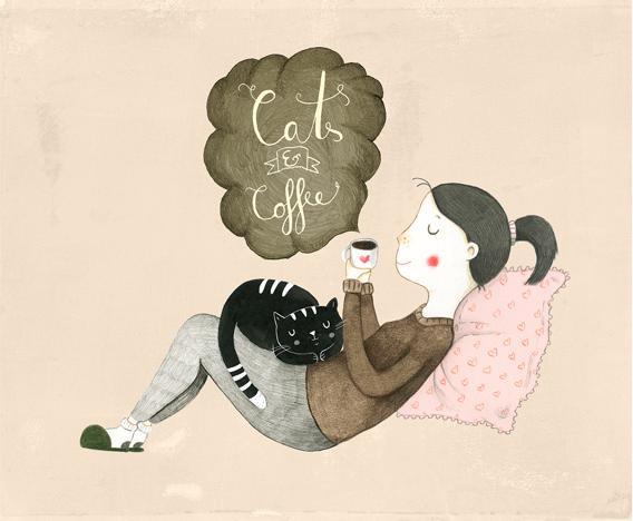 Trenddeko Loske - Cats & Coffee