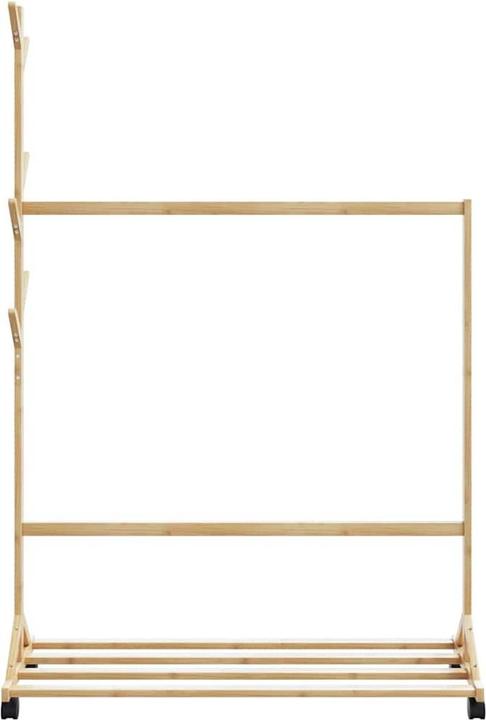 Produktbild VidaXL Kleiderständer mit Haken und Rollen 100x35x157 cm Bambus