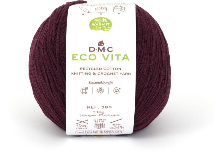 Produktbild DMC Wolle Eco Vita 100 g, Bordeaux (250 m)