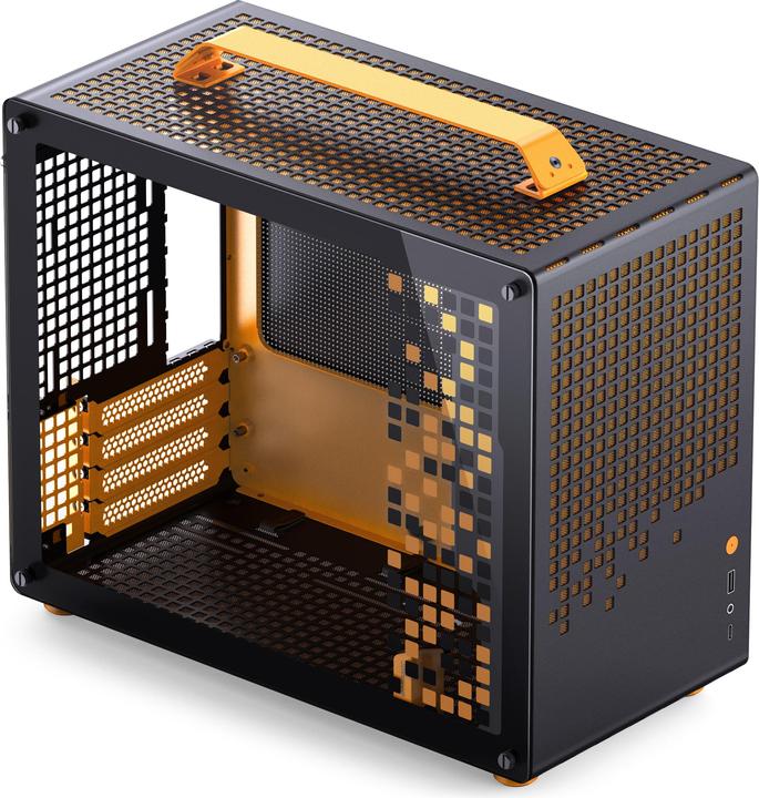 Actual product image Jonsplus MATX Handle Case Z20 - Black-Orange (Mini-ITX, mATX)
