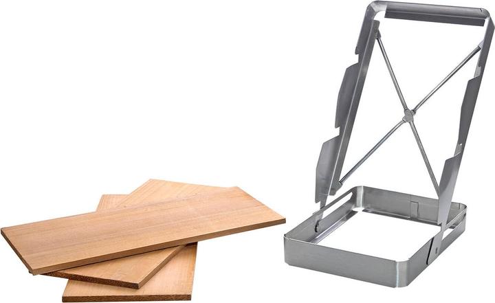 Actual product image All'Grill Smoking board stairs stainless steel, foldable incl. cedar planks
