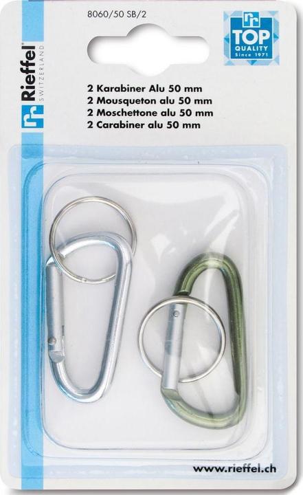 Actual product image Rieffel Aluminium key carabiner 8060/50 SB/2