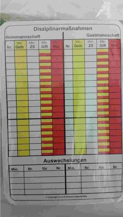 Image du produit Erima Cartes de notes de match de football
