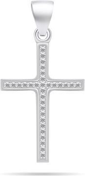 Brilio Silver - Timeless silver pendant with zircons Cross PT78W