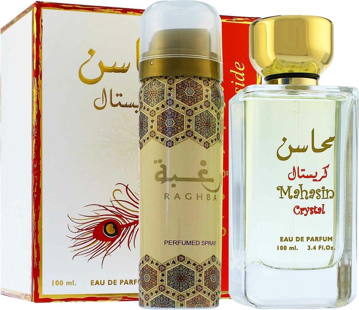 Actual product image Lattafa Perfumes Lattafa - Mahasin Crystal - EDP 100 ml + deodorant ve spreji 75 ml (Eau de parfum, 100 ml)