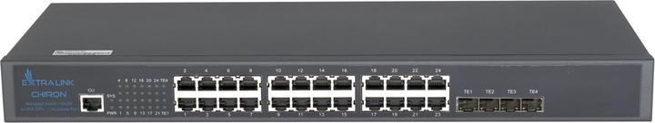 Produktbild Extralink Chiron | Switch | 24x RJ45 1000Mb/s, 4x SFP+, L3, managed (24 Ports)
