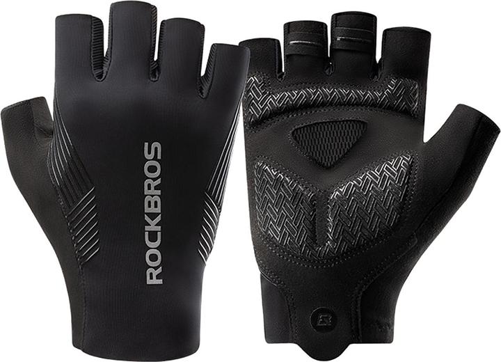 Actual product image Rockbros cycling gloves spring/summer/autumn, short fingers, size: L - black (L)