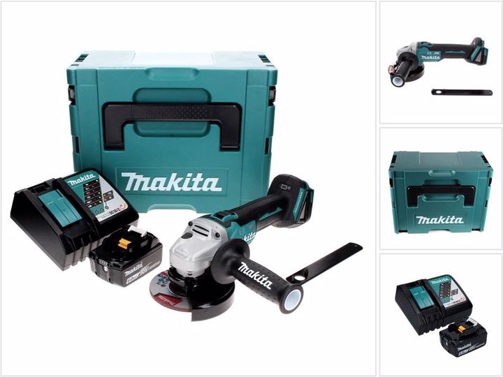 Produktbild Makita DGA 506 RG1J Akku Winkelschleifer 18 V 125 mm Brushless + 1x Akku 6,0 Ah + Ladegerät + Makpac (125 mm)