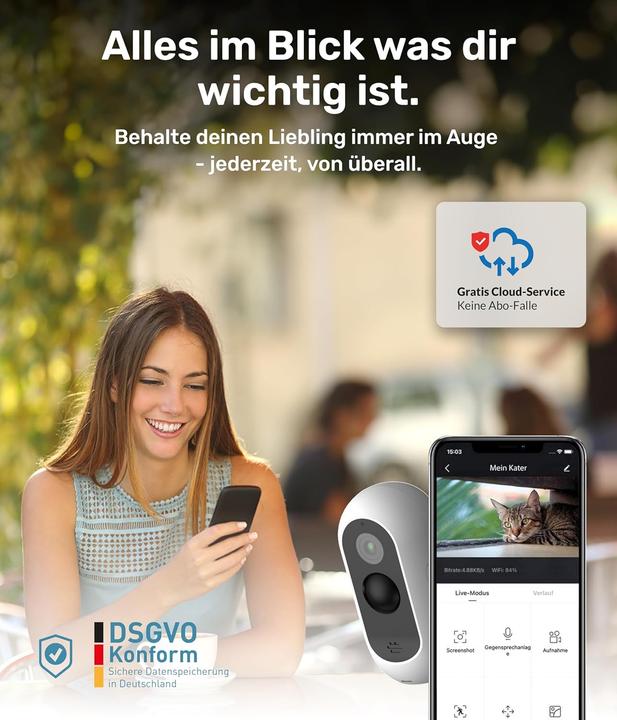 Actual product image PetTec Outdoor Haustierkamera mit 2-Wege-Audio