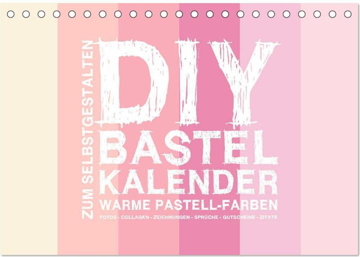 Immagine prodotto DIY Bastel-Kalender -Warme Pastell Farben- Zum Selbstgestalten (Tischkalender 2025 DIN A5 quer), CAL (A5, Tedesco)