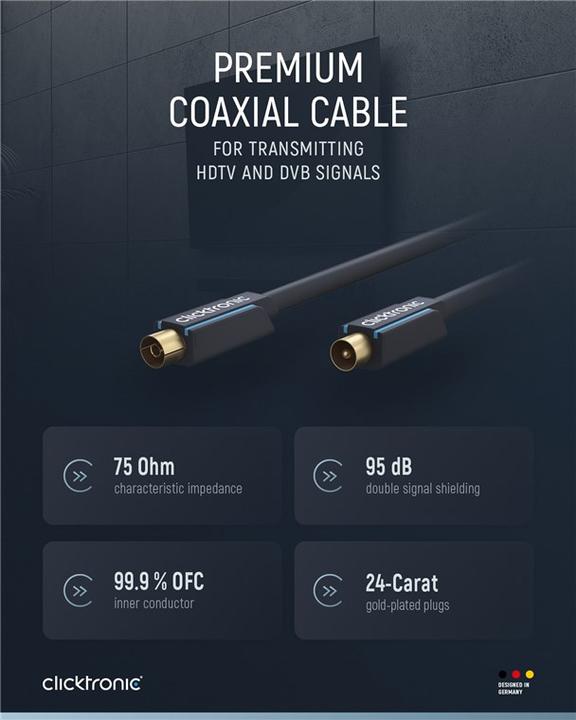 Actual product image clicktronic Antenna cable (95 dB, Antenna cable)