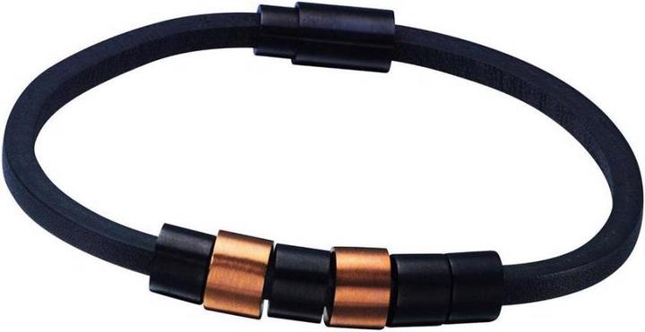 Police Armband (19 cm, Leder, Edelstahl)