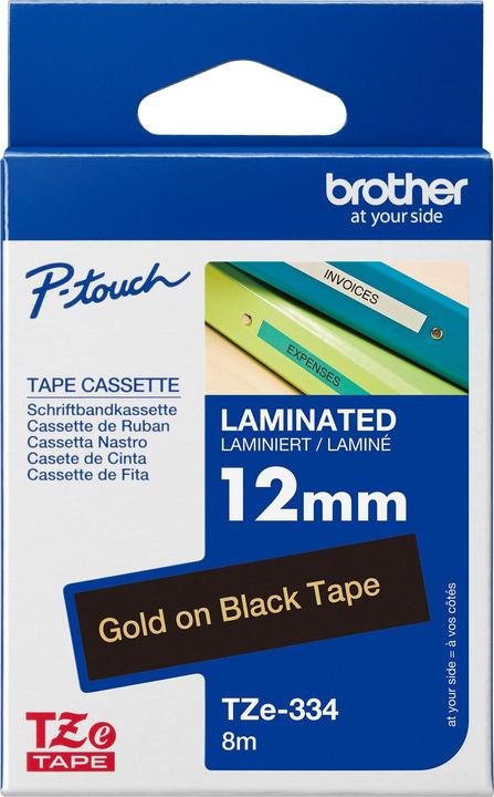 Produktbild Brother Tze-334 (1.20 cm, Gold, Schwarz)